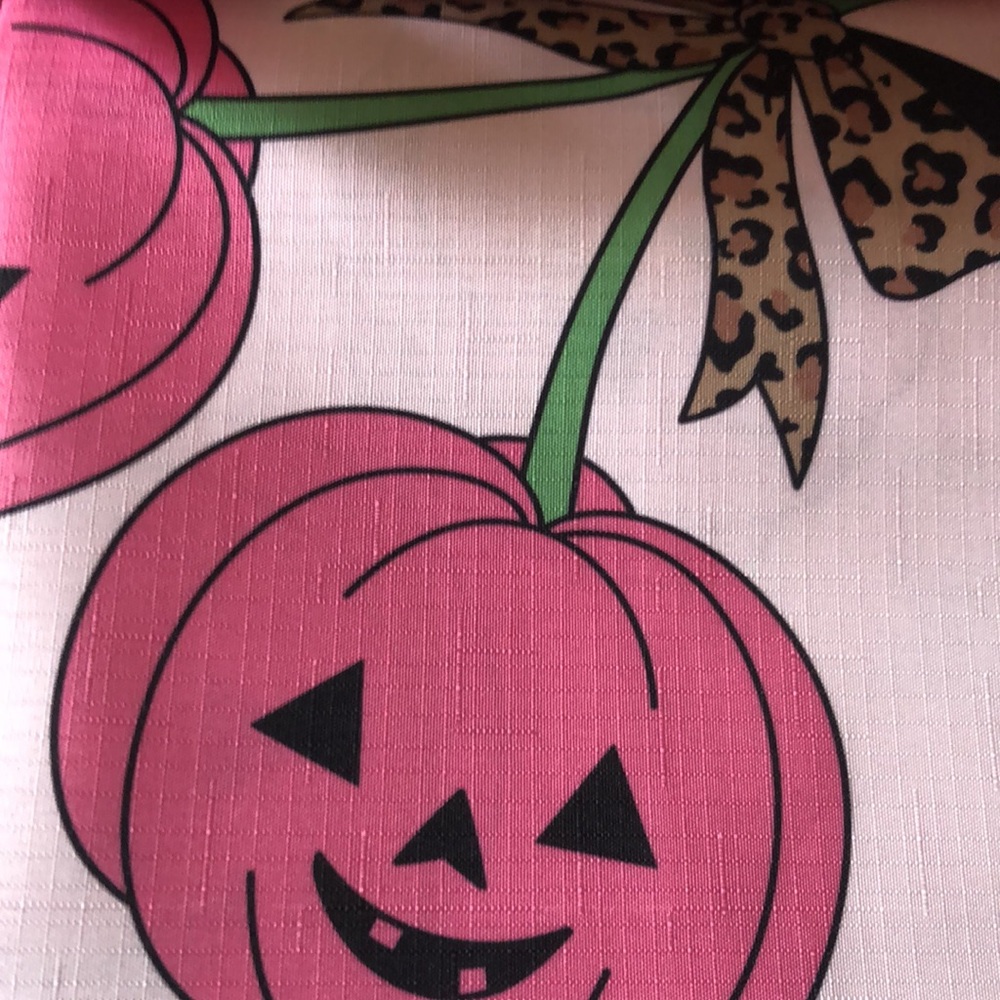 Juicy Couture Pink Jack O’Lantern Shower Curtain - Halloween - Picture 4 of 8